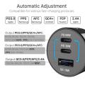 WOTOBE 95W 3-port USB C Car Charger,Super fast charging 2.0 PPS PD 65W/45W/30W/20W QC4+ for MacBook iphone 13 Por Max S21/20. 