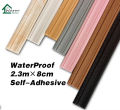 2.3m 3D Wallpaper Border Wall Sticker Wall Trim Line Waterproof PE Foam Self-Adhesive Modelling Trim Wall Skirting Flexible Molding Ceiling Border Line Interior Decoration. 