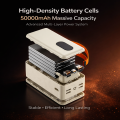 Qtech Q140 Power Bank 50000mAh Fast Charging  22.5W 5 Output Heavy Backup  Best for Load Shedding Travel Long Use. 