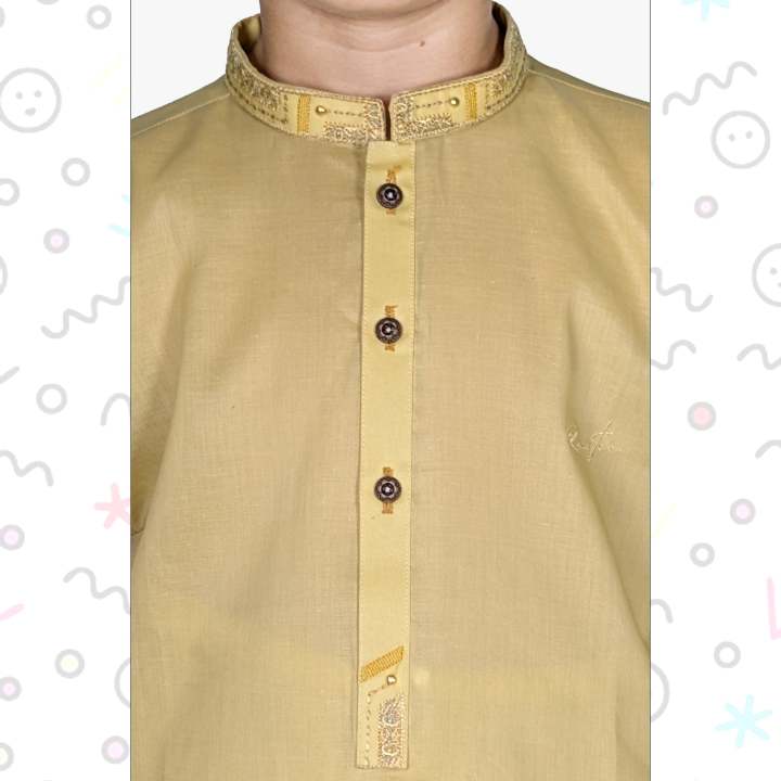 Golden%20Beige%20Boy's%20Kurta%20Pajama%20RJ-KIDS210%20-%20Image%202