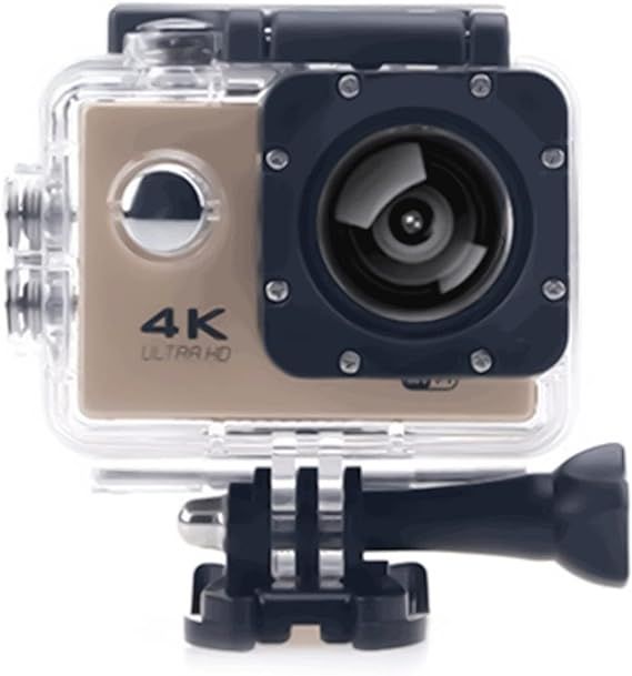 4K Ultra HD Action Camera, 30FPS Anti-Shake EIS Sports Cameras, 30M waterproof Underwater Camera with Remote Control & Waterproof Case, LCD Screen Support WiFi and 170 Degree Wide Angle (Gold)