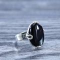 aqeeq black stone ring silver chandi. 