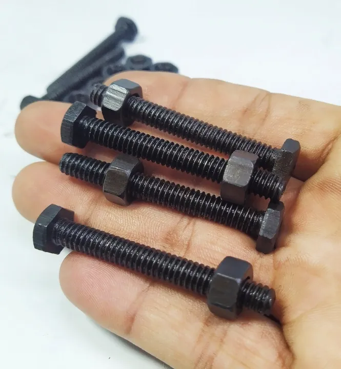 Pack%20of%2010pcs%20HQ%206mm%20x%2050mm%20OR%202%20inches%201/4%20Black%20Metal%20Bolts%20with%20Nuts%20Hexagonal%20Screw%20nut%20bolt%20DM%20Hardware%20-%20Image%203