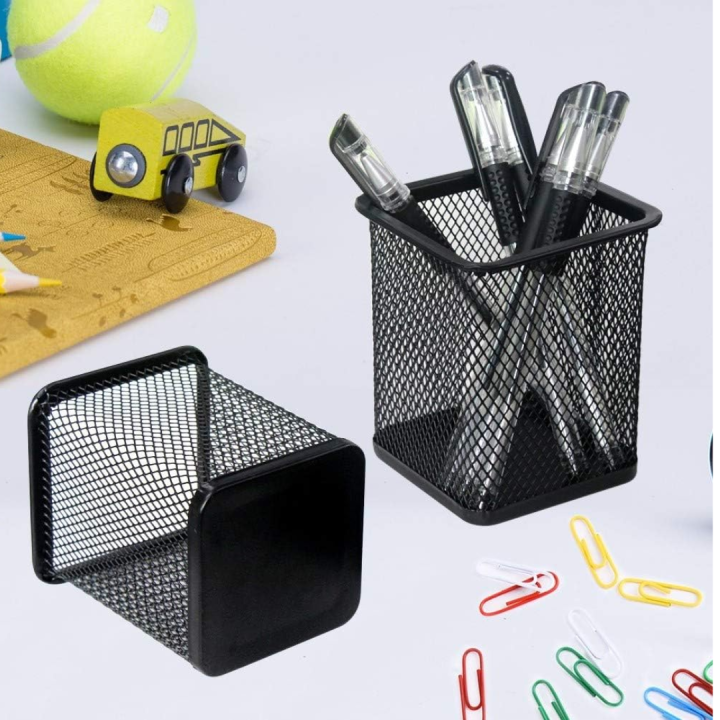 Mesh Metal Steel Pen stand, Stationary Basket, Pen Holder, Pencil Holder for Girls, School, Office, Study Table, Desk, Stationary Organizer, Pen Box Pencil Box, Table Organizer, Desk Organizer, Pencil Holders for boys
