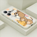 For Infinix Hot 30 Play Phone Case Cartoon Tom and Jerry Side Design Back Cover Liquid Soft Square Silicone Case. 