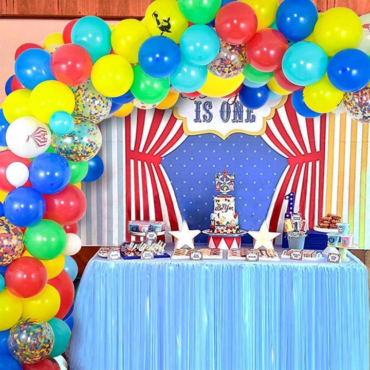 55 Balloon Garland Kit,Circus Balloon Arch Kit,Red Yellow and Blue,  Mix Balloons Multicolor Confetti Balloons and Balloons for  Birthday Wedding-Party Decoration