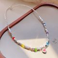 Moonlight Love Necklace Female Ins Sweet and Fresh Beaded Love Design Neckland. 