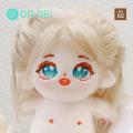 Stuffed Doll 10cm Cute Anime Girl Doll with Colorful Hair Big Eyes Unfinished Plush Toy for Kids Girls Pretend Play Game Naked Cotton Doll. 
