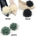 2pcs Flower Bride High Heel Shoe Decorations Clip Shiny Clips Charm Buckle Bow Ribbon Clamp. 