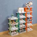 Multi-Layer Shoe Rack Storage Organizer, Foldable Shoe Rack Organizer, Narrow Shoe Rack, Small Vertical Shoe Stand, Space Saving DIY Shoe Storage Rack for Dorm, Entryway, Closet. 