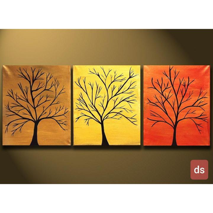 canvas painting  for wall decor set of 3 size 6x6  inches each