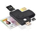 Windows 7 8 10 Linux OS USB SIM Smart Card Reader For Bank Card IC/ID EMV SD TF MMC Card Reader USB-CCID ISO 7816 Tetuo. 
