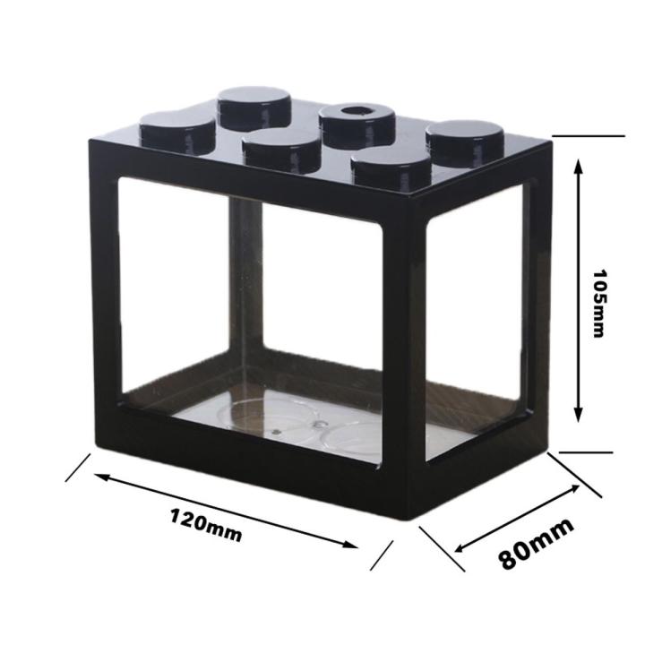 Mini Aquarium Fish Tank With LED Lamp Light Betta Fish Fighting Cylinder Small Aquariums Stackable Rumble Fish Cylinder