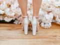 WEDDING SANDALS SHOES, Block Heel, Pearl Shoes, Bridal Ivory Shoes, High Heels, Cream Low Heel, Wedding Shoes, Beige. 
