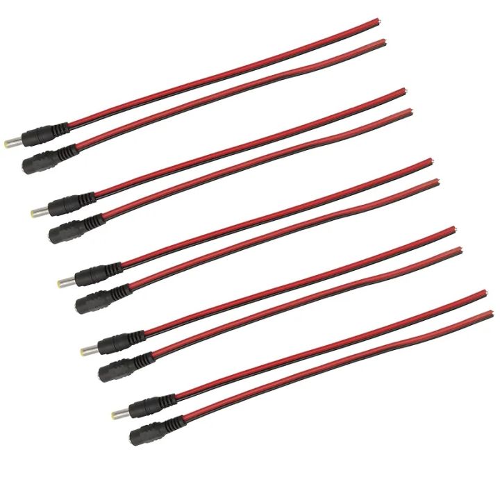 2 Pin DC Power Cable Connector – Male + Female jack plug with wire ...
