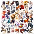 Horse Theme Stickers 50pcs Hand-painted Horse Sticker Set Waterproof Diy Decal Kit for Phone Laptop Skateboard More Southeast Asian Buyers' Favorite High-precision Printing Stickers. 