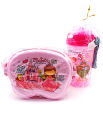 2 in 1 Water Bottle and Lunch Box Gift Set | Gift Box | School Water Bottle and Lunch Box Gift Set Kids School Lunch Box School Tiffin Box and Water Bottle With Spoon Best For Gifting Baby and Baba - Ben10 - Barbie Doll  - Angry Bird - Minions - Frozen. 