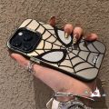 Fashion Plating Metal Cool Creative Spider Man Phone Case Compatible for IPhone 11 15 Por Max 14 11 12 13 15 Pro Max XR XS Max X Trendy Brand Cartoon Spider-Man Soft Silicone Cover. 