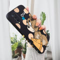 AMORVOR for Vivo Y50 Y30 Y30I Back Cover Cartoon Cat and Mouse Side design Soft Case Liquid Silicone Phone Cases. 