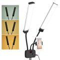 Professional Grade Flexible Double Arms LED Fill Light - Bi-color Dimmable Beauty Video Lights with 3200K-4500K-5600K, 3 Lighting Modes, 45W Power, and Phone Holder for Portrait Photography, Live Streaming, Vlogging, and Makeup. 