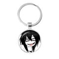 2021 New Style Jeff and Jane The Killer Pendant Keychain Creepypasta Creepy Pasta Ticci Toby Fashion Glass Key Ring Jewelry. 
