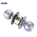 Door Handle Knob Stainless Steel Living Room Lock Locks Hardware with Three Keys Round-shape Locking Gear. 