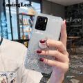 Casinglee for VIVO Y15S case Shiny Ring Glitter Soft Transparent Holder Stand Back cover with String for VIVO Y15S Phone cases cover Stars Moon Girls For girls and Boys. 