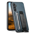 Applicable to Samsung A54a53 Card Phone Case A13 Back Cover A04S/14/24/34 Wrist Business Color Matching Leather Case. 