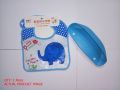Waterproof Baby Bib  - Plastic Sheet Bib with Pocket (Toddler Bib with Detachable Pocket) - 1 Piece. 