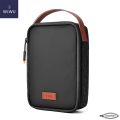 WIWU Minimalist Tech Pouch Travel Electronic Organizer Bag, Waterproof Electronics Accessories Pouch Bag for Apple Pencil, Hard Drives, Power bank, Cable, Charger, Phone, USB, SD Card (Black). 