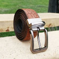 Double Sided Crocodile Style Men's Leather Belt. 