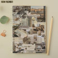 Beige Aesthetic - A4 Spiral Notebook with Plastic Sheet. 