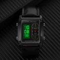 Dual Time Watch Stainless Steel Dial Leather Strap High Quality Multi-Functional 3ATM Water Resistant Wrist Watch For Men. 
