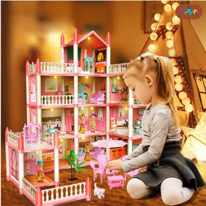 Princess%20Big%20Villa%20DIY%20Dollhouse%20for%20Girls%20%20Pink%20Princess%20Castle%20Play%20House%20with%20Slide%20Yard%20and%20Furniture%20%20DIY%20Building%20Set%20for%20Kids%20%20Dream%20Palace%20Role%20Play%20Toy%20with%20Dolls%20%20Best%20Gift%20for%20Girls%20Age%203-10%20Years%20%20Toy%20Doll%20House%20%20ToyzRusPk%20%203D%20Assembled%20-%20Image%203