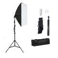 Photo Studio Lights Softbox Studio Lighting Kit with  50x70 cm Photo Studio Softbox 5500 K Daylight 45 W,  Folding Bulb Tripod. 