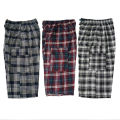 (Pack of 3) Men's Cotton Three Quarter Shorts with Pockets - Checkered Summer long Shorts for Men and Boys. 