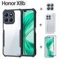 4in1 For Honor X8b case Full screen cover tempered glass film+Camera lens Film+back film +Shockproof Phone Case Cover. 