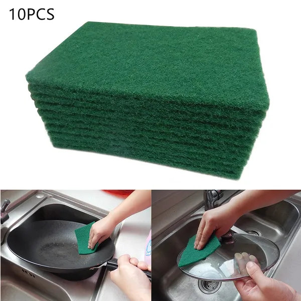 10%20pcs%20Kitchen%20Bowl/%20Dish%20Wash%20Clean%20Scrub%20Sponge%20Cleaning%20Pads%20Green%20-%20Scrub%20Pad%20-%20Image%207