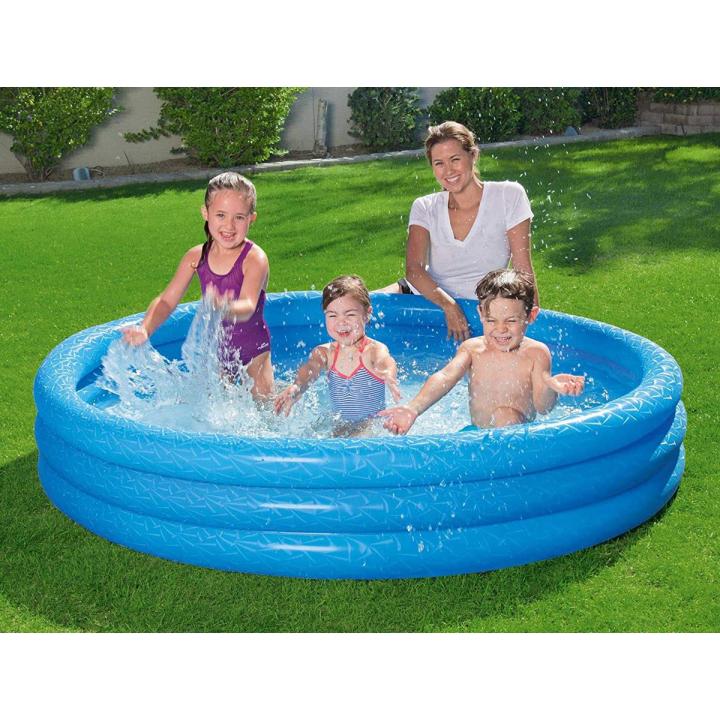 BESTWAY INFLATABLE COLOUR 3 RING SWIMMING POOL KIDS INFLATABLE BATHTUB SUMMER FUN TOY  183x33 cm - 51027