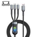 100w Fast Charging Cable 3-in-1 Fast Charging Cable with Type-c Micro Usb Connectors Multi Charger Cable for Universal Devices Nylon Braided Buyers' Choice Fast Charging Data Cable. 