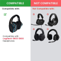 1Pair Foam Ear Pads Cushion Leather Earpad for Logitech G933 G935 G633 / G 933 G 935 G 633 Artemis Headphones. 