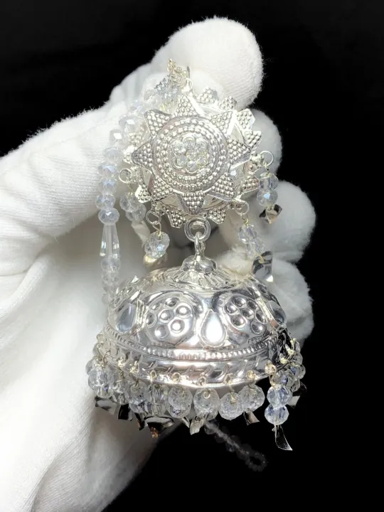 Antique%20jhumka%20earnings%20pure%20silver%20(%20pure%20chandi%20)%20-%20Image%204