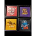 Pack of 4 - Motivational Quote Photo frames set , BLACK-SQUARE, Perfect for Home, Office, Study Room & Studio, Photo frames wall hanging, Photo Frames Online Pakistan, Photo Gift, Gift For her for Him, Picture Frames Collage - Photo Frames Online Pakistan. 