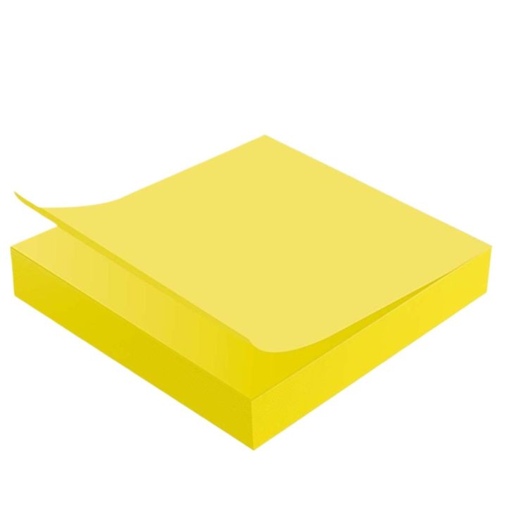 Sticky Notes, Canary Yellow Color Self-Stick Memo Pad Size: 3X3 inch- Pack of 1 / 100 Sheets