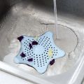 Silicone Rubber Five-pointed Star Sink Filter Sea Star Drain Cover Sink Strainer Hair Catcher Leakage Filter for Kitchen and Bathroom- Multicolor. 