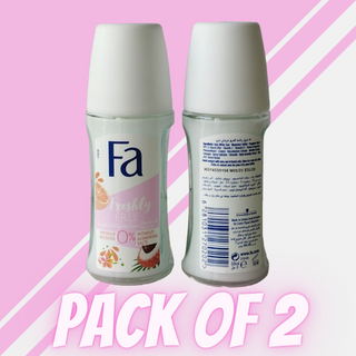 Pack Of 2 FA Fresh & Free Grapefruit & Lychee Deodorant Roll-On 50ml - Henkel Dubai