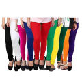 Ladies Legging Tights - Lycra & Stretchable Fabric - High Quality Tights-Womens Ladies 100% Soft Cotton With Ribbed Lycra Tights Stretchable Legging Multi Colors Summer InnerWear Collection Free Size. 