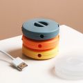 Manual Spin USB Data Cable Clips Holder/Winder Cord Reel Storage Box/Portable Mini Charger Wire Headphones Rotatable Roller. 