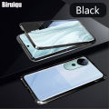 Biruiqu For VIVO V40 V40 Pro Magnetic Absorption Case Metal Frame Shockproof Double Sided Tempered Glass Magnetic Case Cover. 