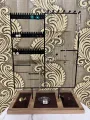 Premium Jewelery Stand Wooden Tray + Metal Rack Holder Organizer Rustic Wood Stand Tree Holes Display Rack for Stud Earings Rings Makeup & Hoop. 